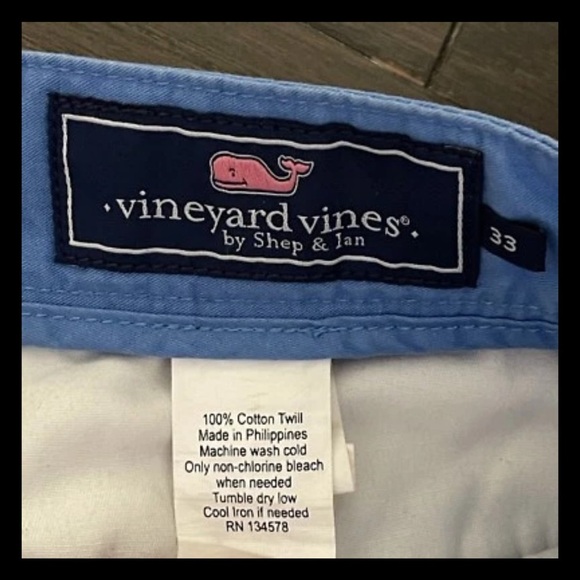 Vineyard Vines Club Short Size 33” Blue 8.5” Inseam Cotton Twill Beach Teal - Picture 4 of 5